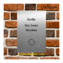 RVS Naamplaat met Deurbel onder Ontwerpen 110x160 mm