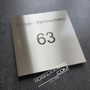 Naambord rvs 30 x 30 cm inox 304