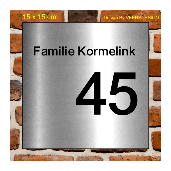 RVS Naambord 150 x 150 mm Ontwerp zelf INOX 316