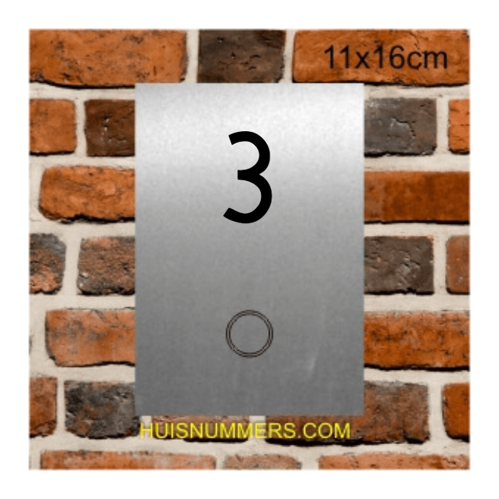 RVS Naamplaat met Deurbel onder Ontwerpen 110x160 mm