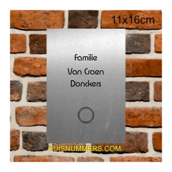 RVS Naamplaat met Deurbel onder Ontwerpen 110x160 mm