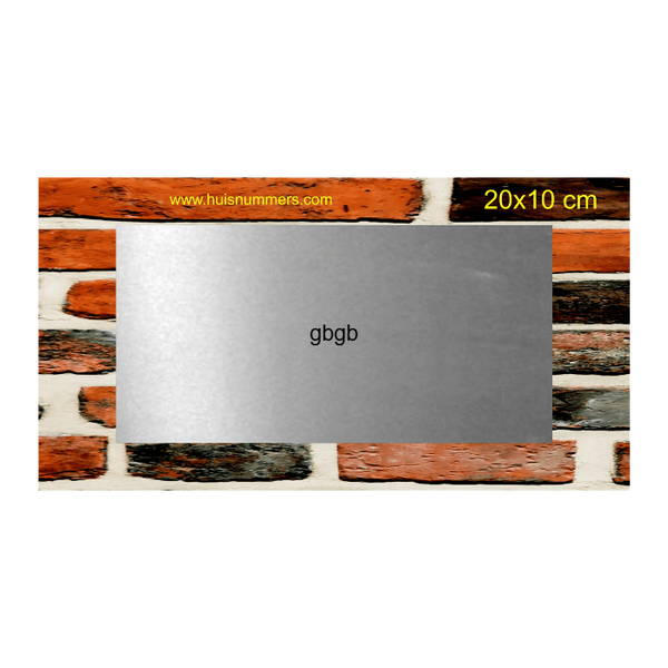 RVS Naambord 200 x 100 mm Ontwerpen INOX 316