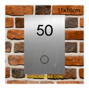 RVS Naamplaat met Deurbel onder Ontwerpen 110x160 mm