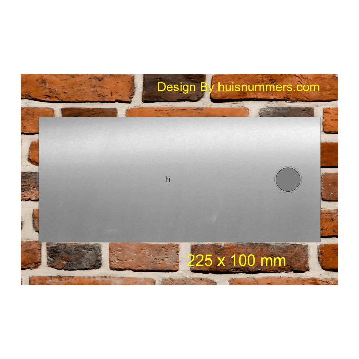 RVS Naamplaat + Deurbel rechts Ontwerpen 225x100 mm