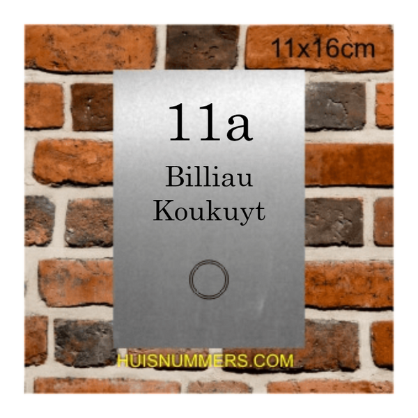 RVS Naamplaat met Deurbel onder Ontwerpen 110x160 mm