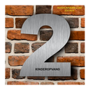 Tekst op cijfer 2 RVS 20cm