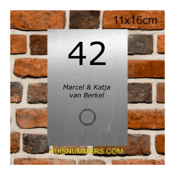 RVS Naamplaat met Deurbel onder Ontwerpen 110x160 mm