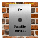 RVS Naamplaat met Deurbel midden Ontwerpen 110x160 mm