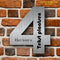 Huisnummers design cijfers rvs groot 20cm huisnummer 4 met Tekst Namen Voordeur Online Ontwerp