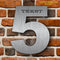 Huisnummers design cijfers rvs groot 20cm huisnummer 5 met Tekst Namen Voordeur Online Ontwerp