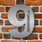 Huisnummers design cijfers rvs groot 20cm huisnummer 9 met Tekst Namen Voordeur Online Ontwerp
